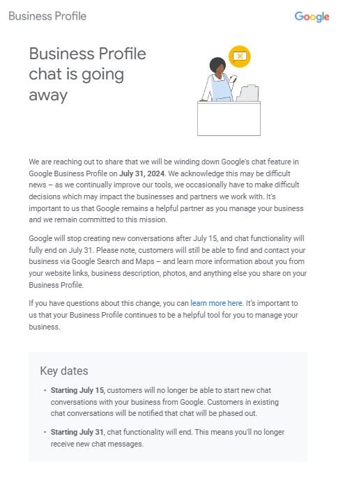email google business chat hilang